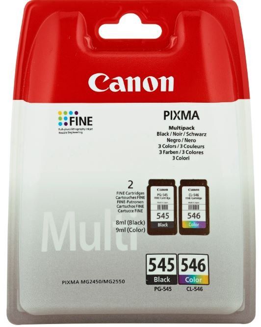 Canon PG-545 Siyah ve CL-546 Renkli Orijinal Mürekkep Kartuş 2'Li Paket