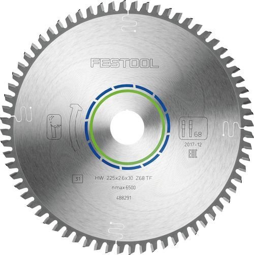 Daire testere bıçağı HW 225x2,6x30 TF68 ALUMINIUM/PLASTICS