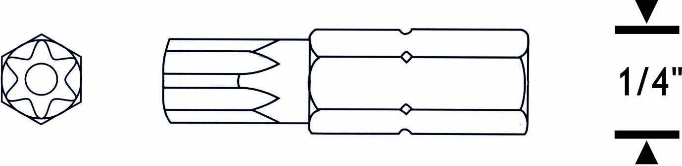 PROSCR SCR03205 - T9-25MM DELİKLİ TORX BİTS UÇ
