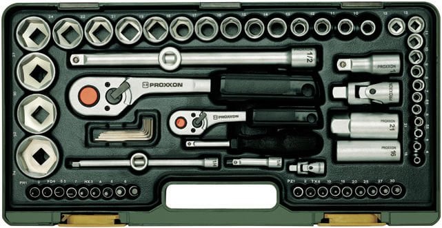 PROXXON 23286 1/4'' & 1/2'' CIRCIR KOLLU 65 PARÇALI LOKMA VE BİTS TAKIMI