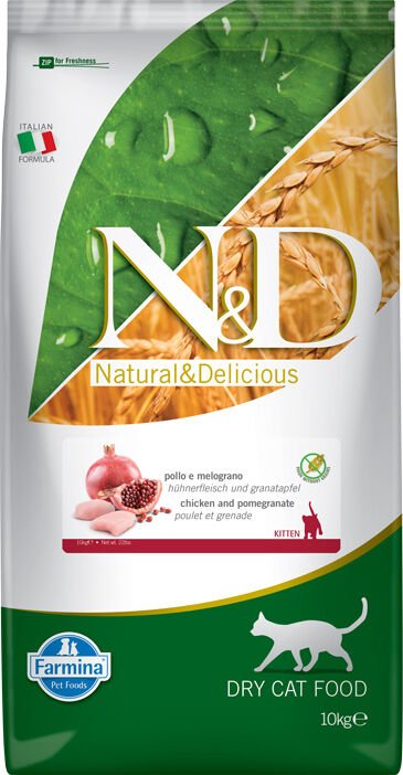 N&D Prime Tavuklu ve Narlı Tahılsız Yavru Kedi Maması 10 Kg