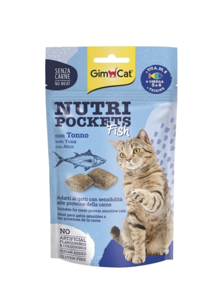 GimCat Nutripockets Fish Ton Balıklı Kedi Ödülü 60 gr