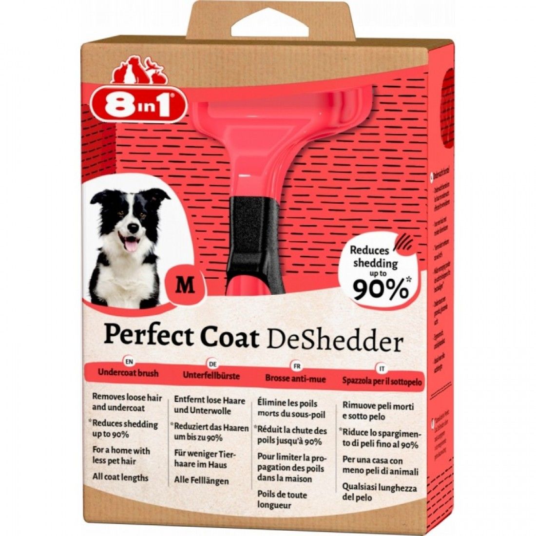 8in1 Perfect Coat DeShedder Orta Irk (M) Köpek Tarağı