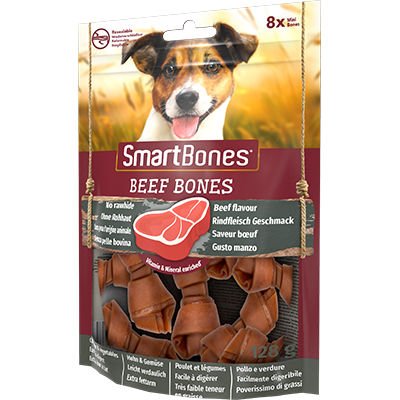 SmartBones Küçük Irk Köpekler İçin Sığır Etli 8'li Çiğneme Kemikleri 128 gr