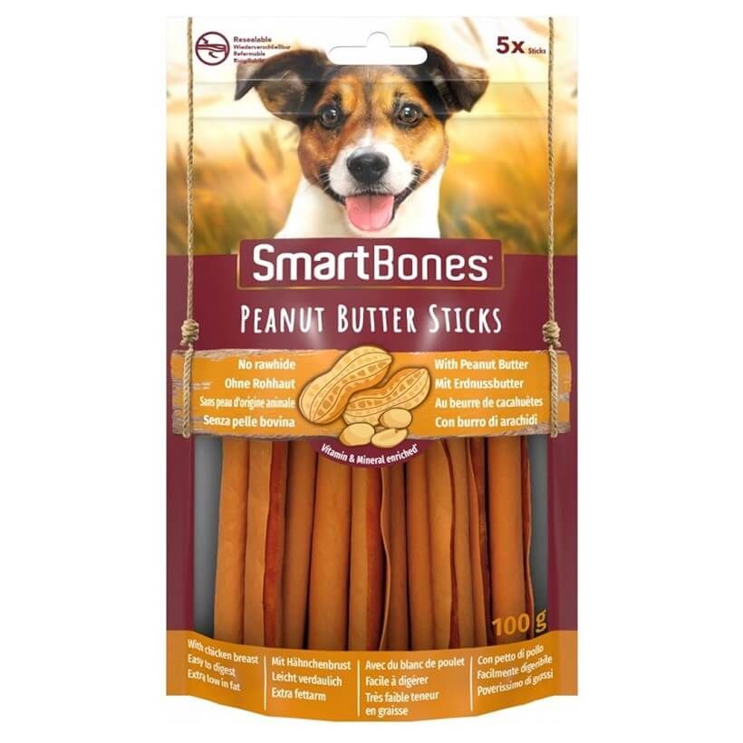 SmartBones Köpekler İçin Fıstık Ezmeli 5'li Çiğneme Kemikleri 100 gr