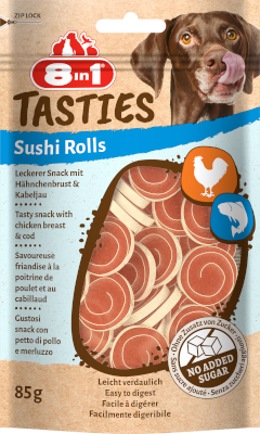 8in1 Tasties Sushi Rolls Tavuklu Balıklı Sushi Köpek Ödülü 85 gr