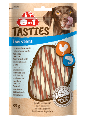 8in1 Tasties Twisters Tavuklu Balıklı Burgu Köpek Ödülü 85 gr