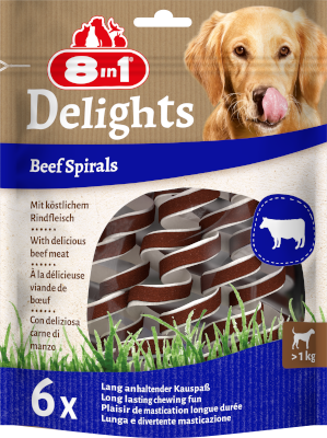 8in1 Delights Beef Spirals Sığır Etli Burgu 6'lı Köpek Ödülü