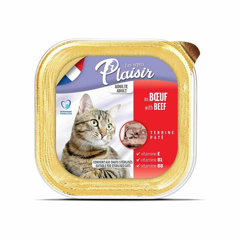 Plaisir Beef Pate Adult Cat Sığır Etli Yetişkin Kedi Maması 100 Gr
