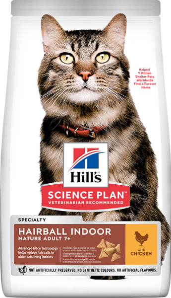 Hill's +7 Hairball & Indoor Tavuk Etli Yaşlı Kedi Maması 1.5 Kg