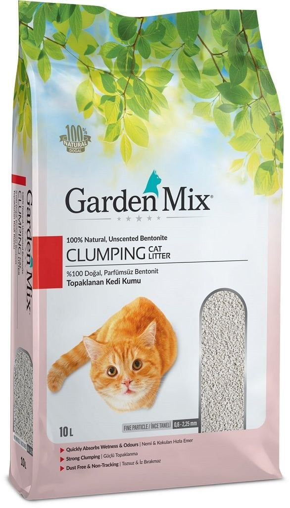 Gardenmix Bentonit Parfümsüz İnce Kedi Kumu 10 Lt