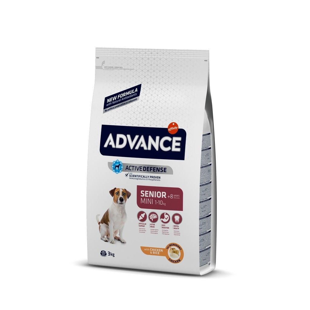 Advance Senior (+8 yaş) Tavuklu ve Pirinçli Mini Irk Yaşlı Köpek Maması 3 Kg