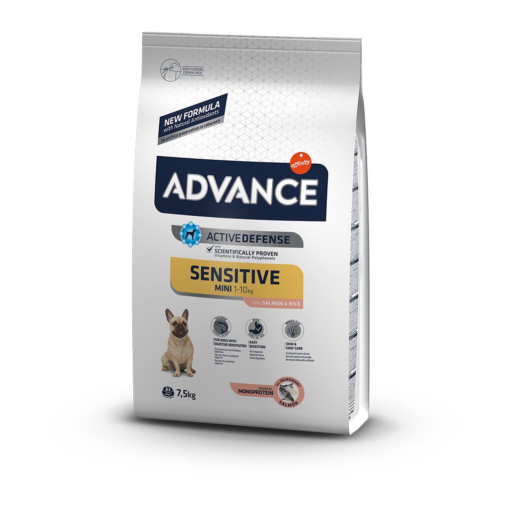 Advance Sensitive Somonlu Mini Irk Yetişkin Köpek Maması 7.5 Kg