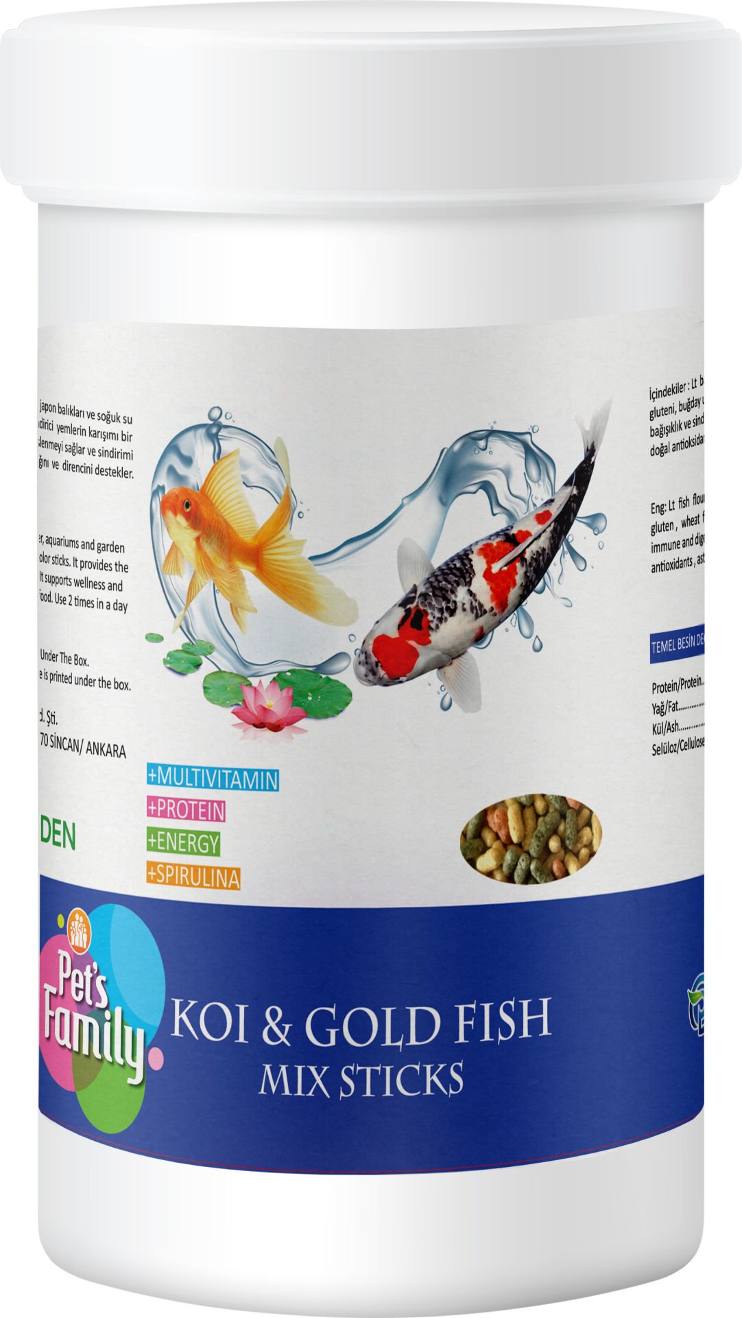 Pet’s Family Koi & Gold Fish Mıx Stıcks 1L/100 Gr