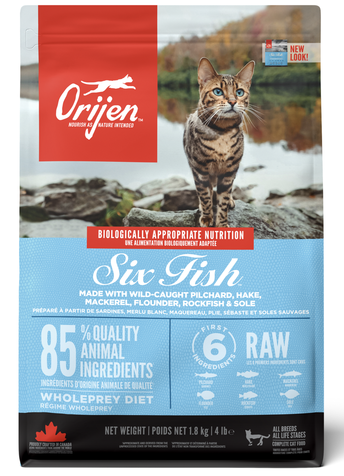 Orijen Six Fish Kedi Maması 1,8 Kg - Tüm ırk ve yaşam evreleri için