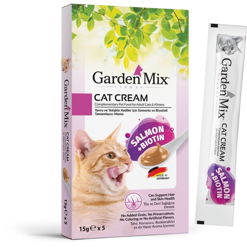 Garden Mix Kedi Kreması Somon+Biotin 15 gr x 5 adet