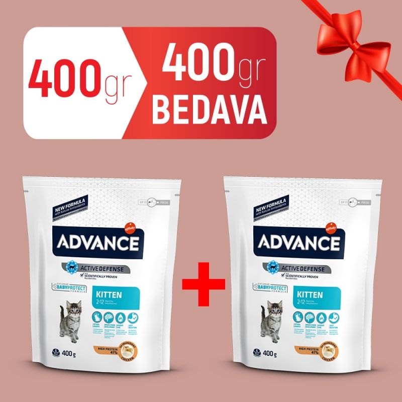 Advance Kitten Tavuklu & Pirinçli Yavru Kedi Maması 400 gr + 400 gr