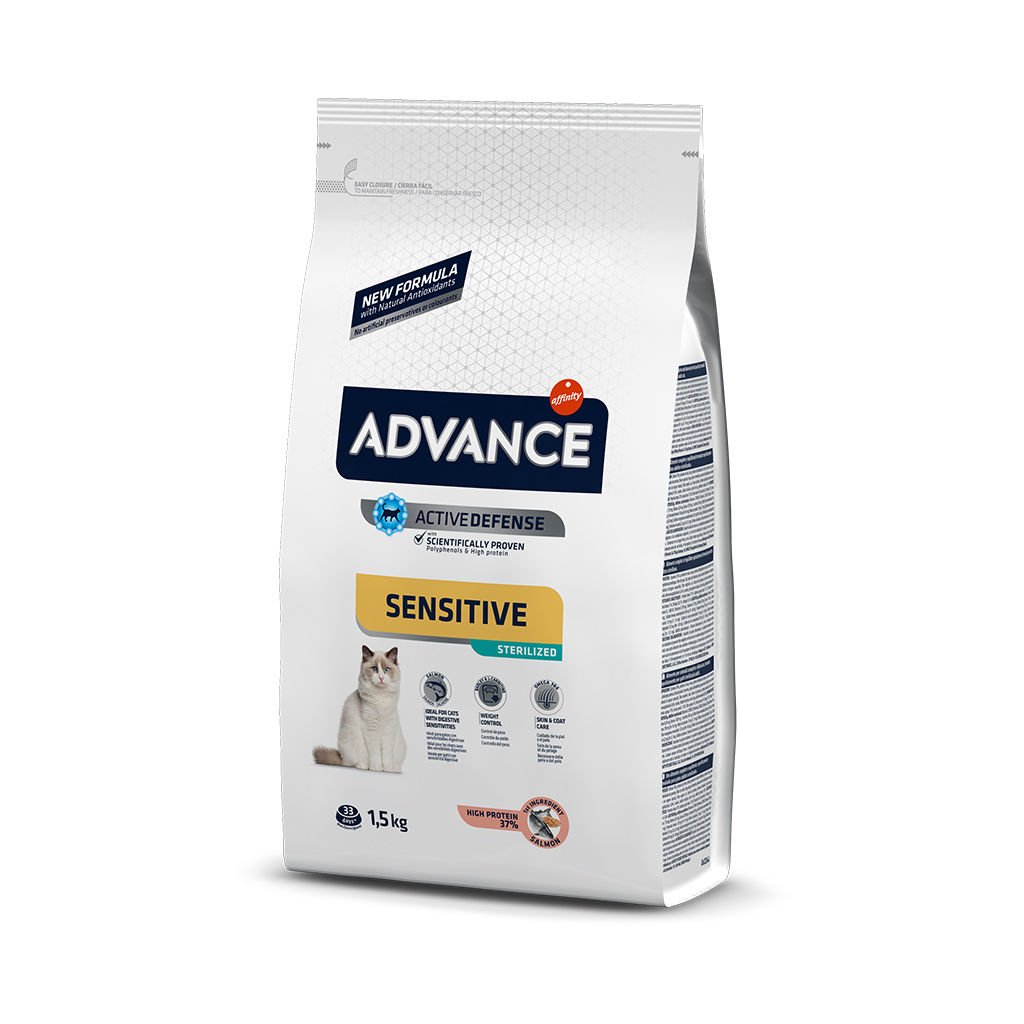 Advance Sensitive Somonlu Kısırlaştırılmış Yetişkin Kedi Maması 1.5 Kg