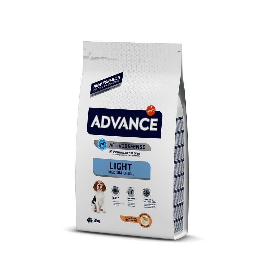 Advance Light Tavuklu Orta Irk Yetişkin Köpek Maması 3 Kg