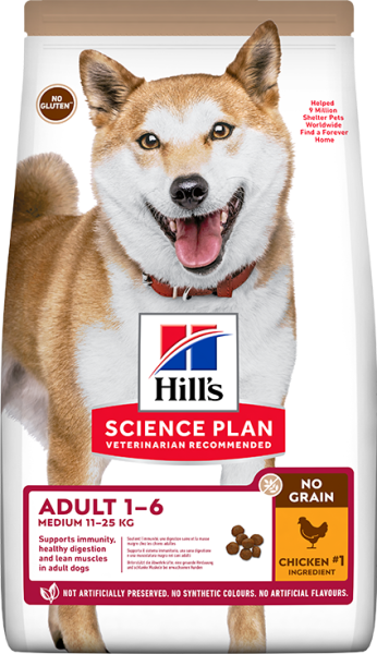 Hill's Adult Medium Tavuklu Tahılsız Orta Irk Yetişkin Köpek Maması 2.5 Kg