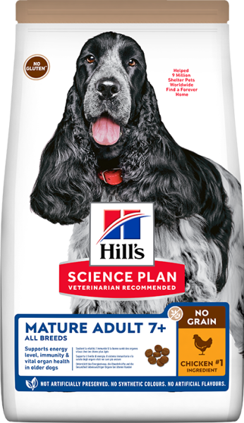 Hill's Mature Adult +7 Tavuklu Tahılsız Yaşlı Köpek Maması 12 Kg