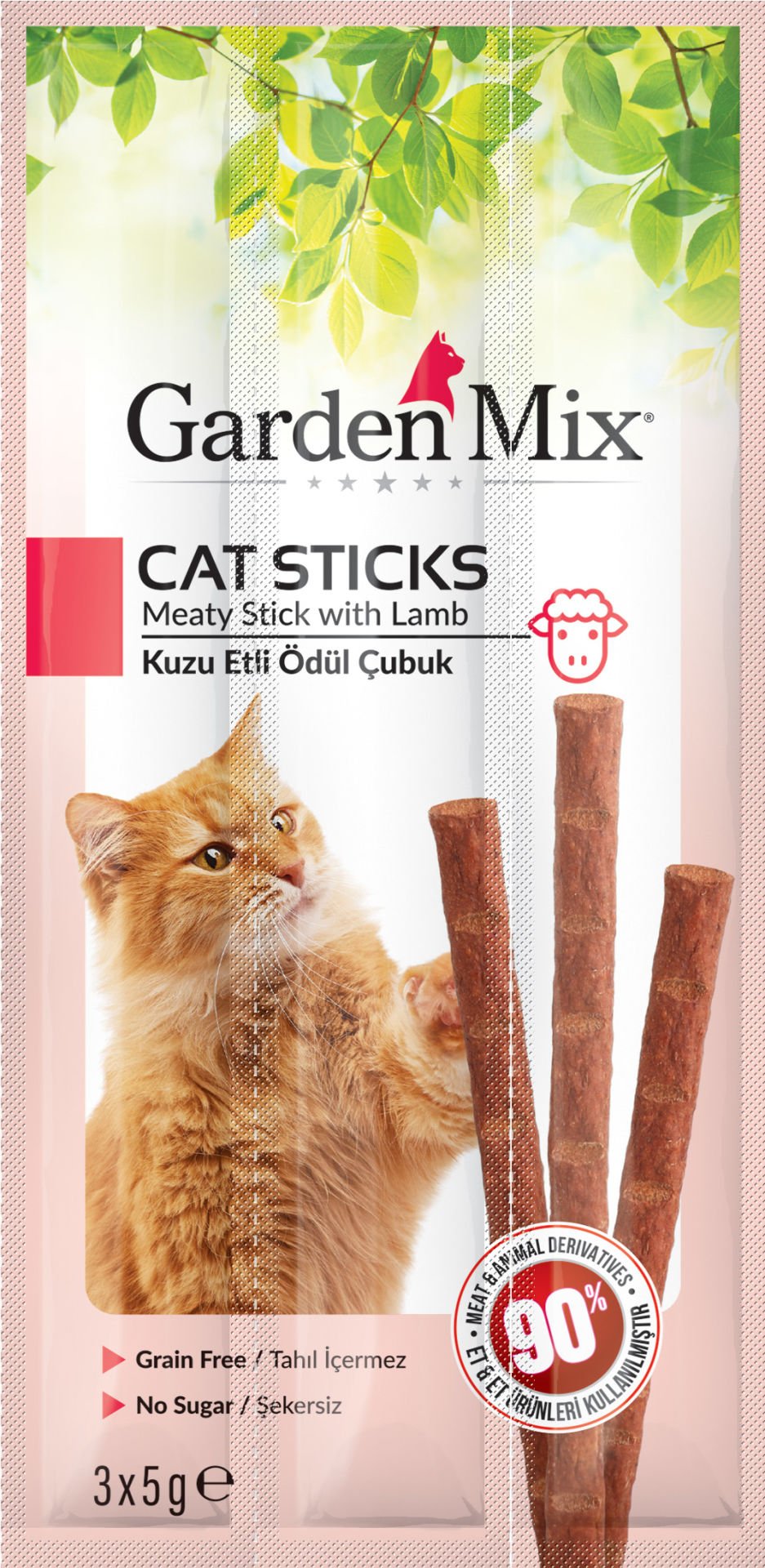 Garden Mix Kuzu Etli Kedi Stick Ödül 3*5 Gr