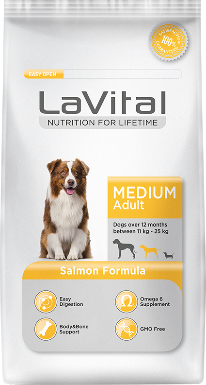 LaVital Medium Adult Somonlu Orta Irk Yetişkin Köpek Maması 3 Kg