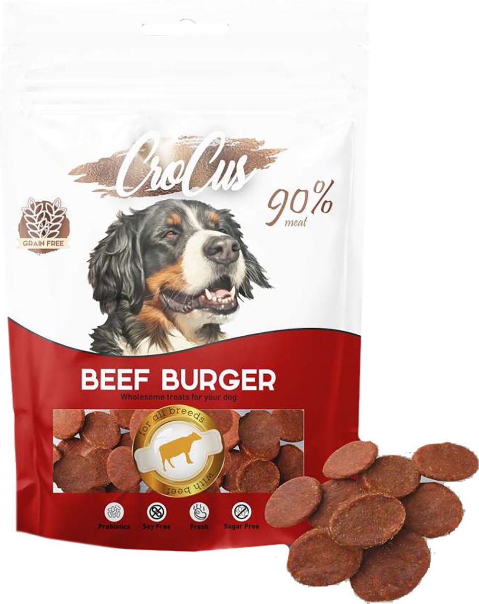 Crocus Burger Biftekli Tahılsız Köpek Ödülü 80 Gr
