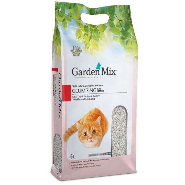 Gardenmix Bentonit Parfümsüz İnce Kedi Kumu 5 Lt