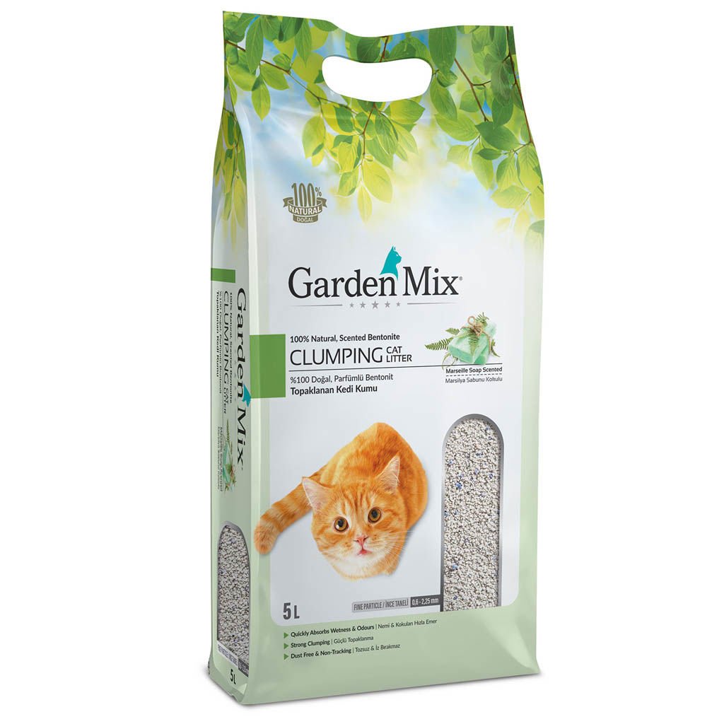 Gardenmix Bentonit Marsilya Sabunu İnce Kedi Kumu 5 Lt