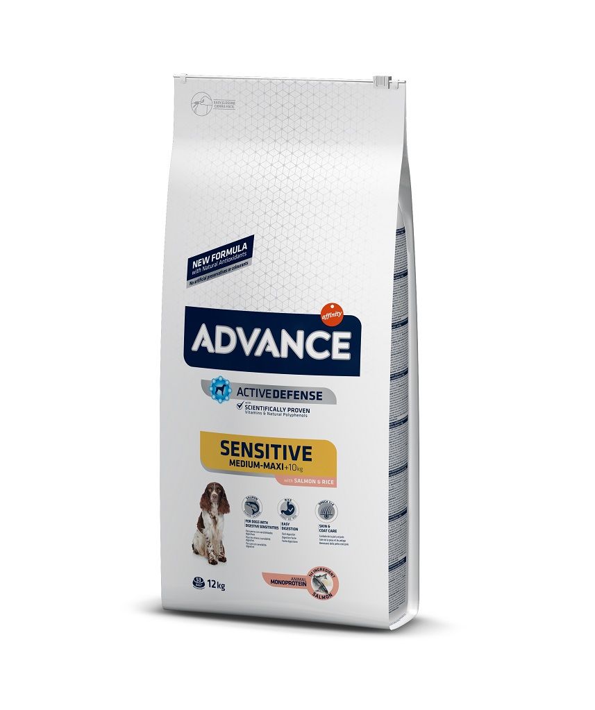 Advance Sensitive Somonlu & Pirinçli Orta ve Büyük Irk Yetişkin Köpek Maması 12 Kg