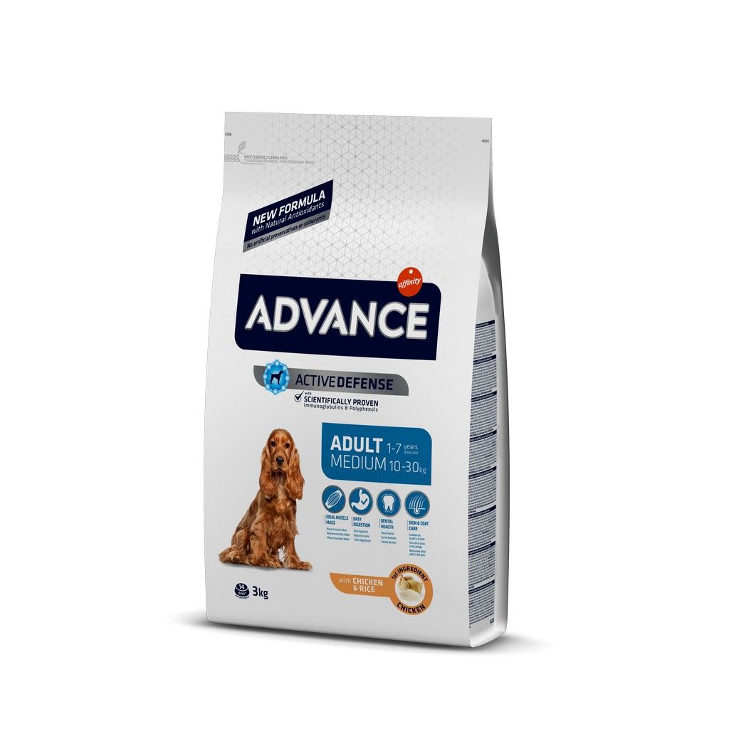 Advance Tavuklu ve Pirinçli Orta Irk Yetişkin Köpek Maması 3 Kg