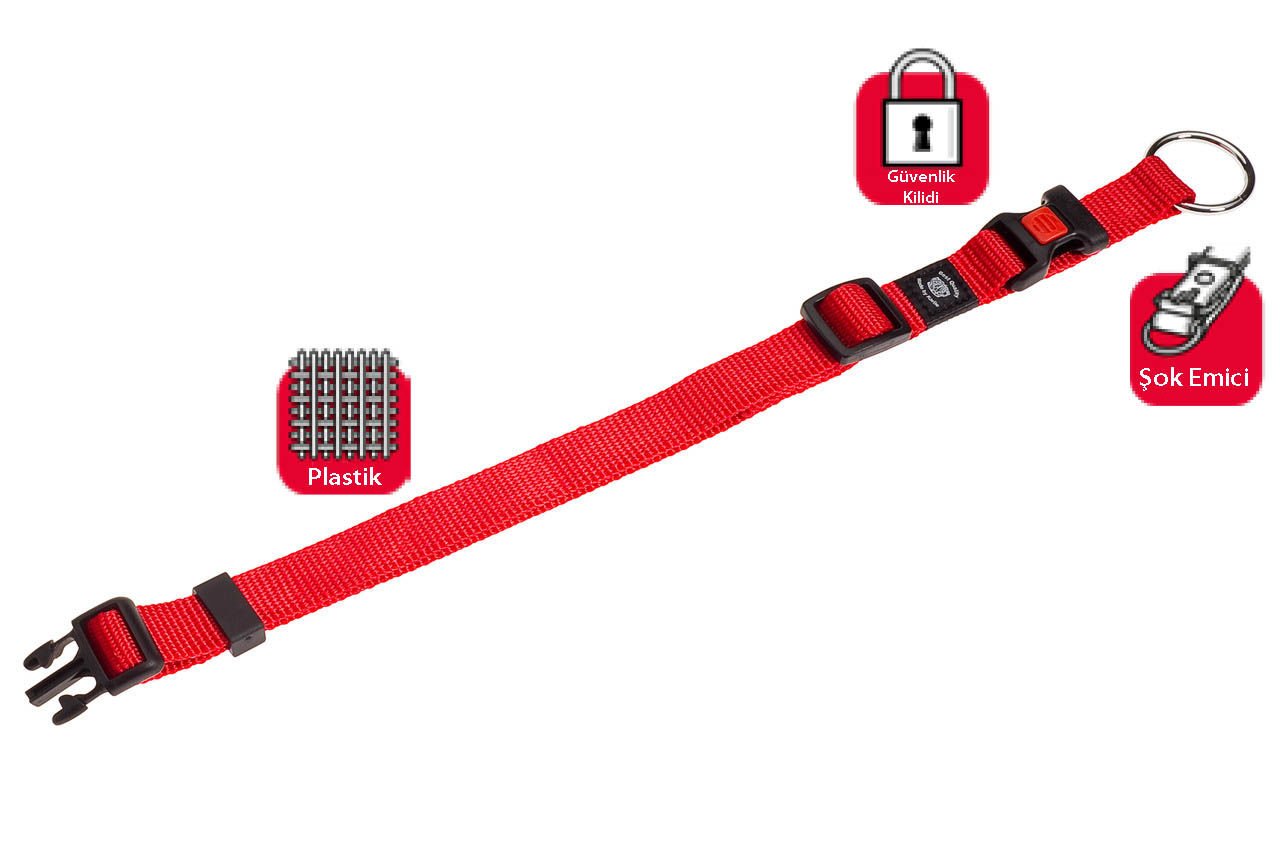 Karlie Kilitli Boyun Tasması M 40-55 Cm Kırmızı