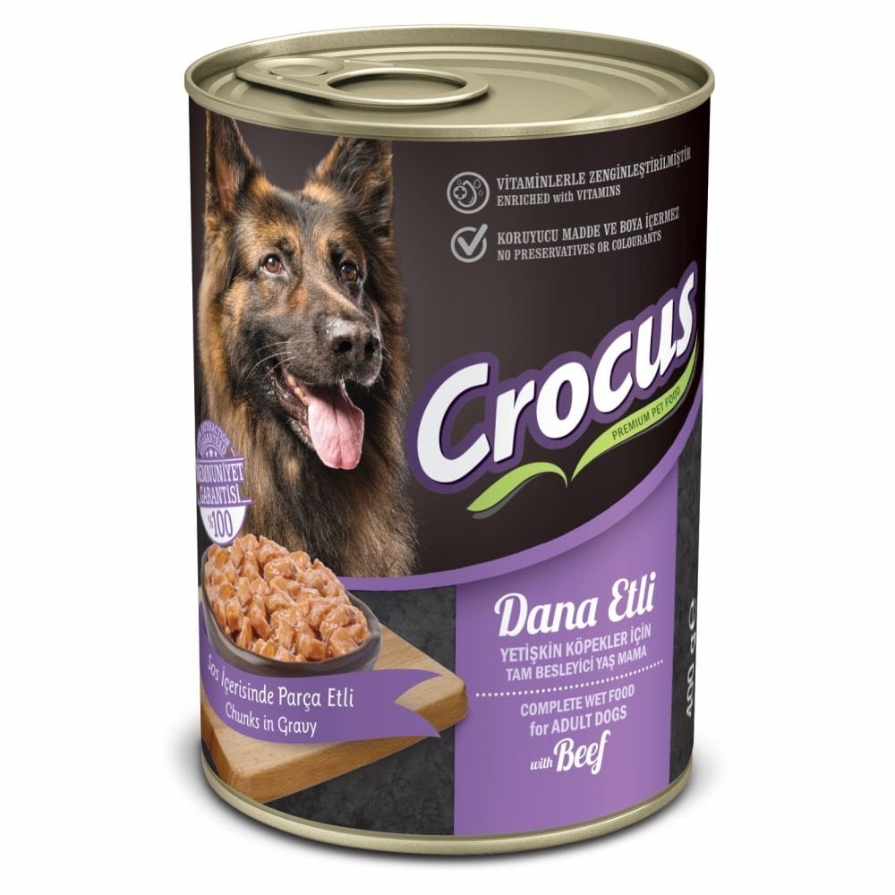 Crocus Yetişkin Köpek Dana Etli Yaş Mama 400 Gr
