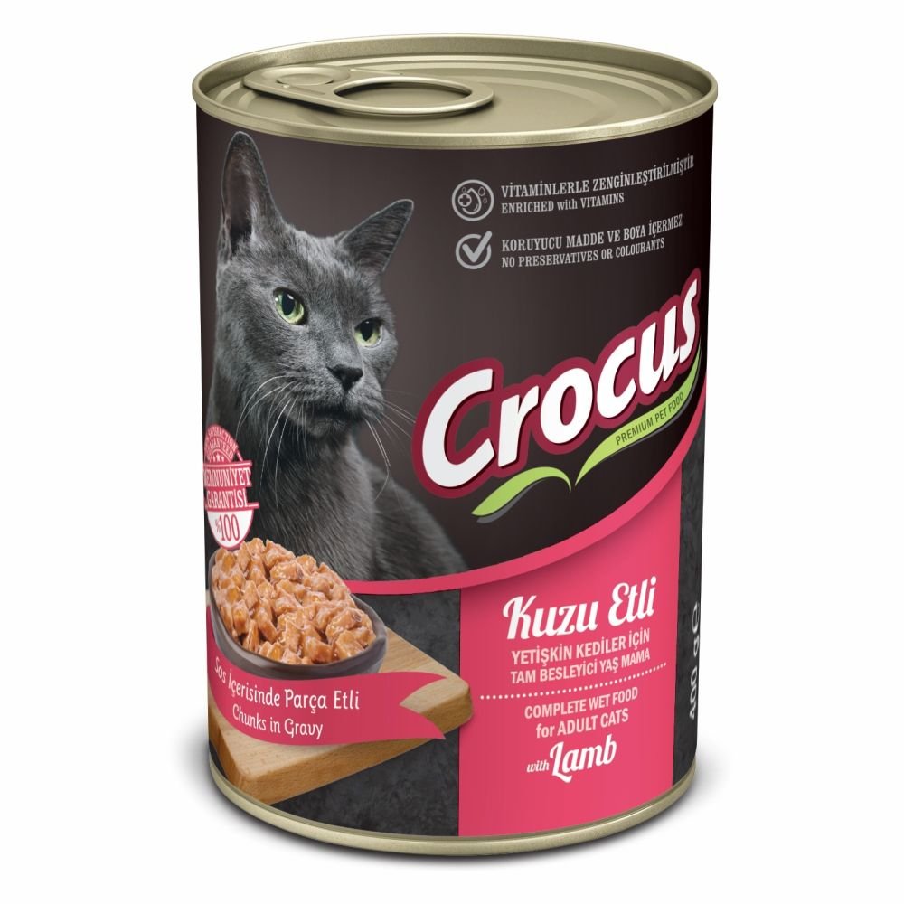 Crocus Yetişkin Kedi Kuzu Etli Yaş Mama 400 Gr