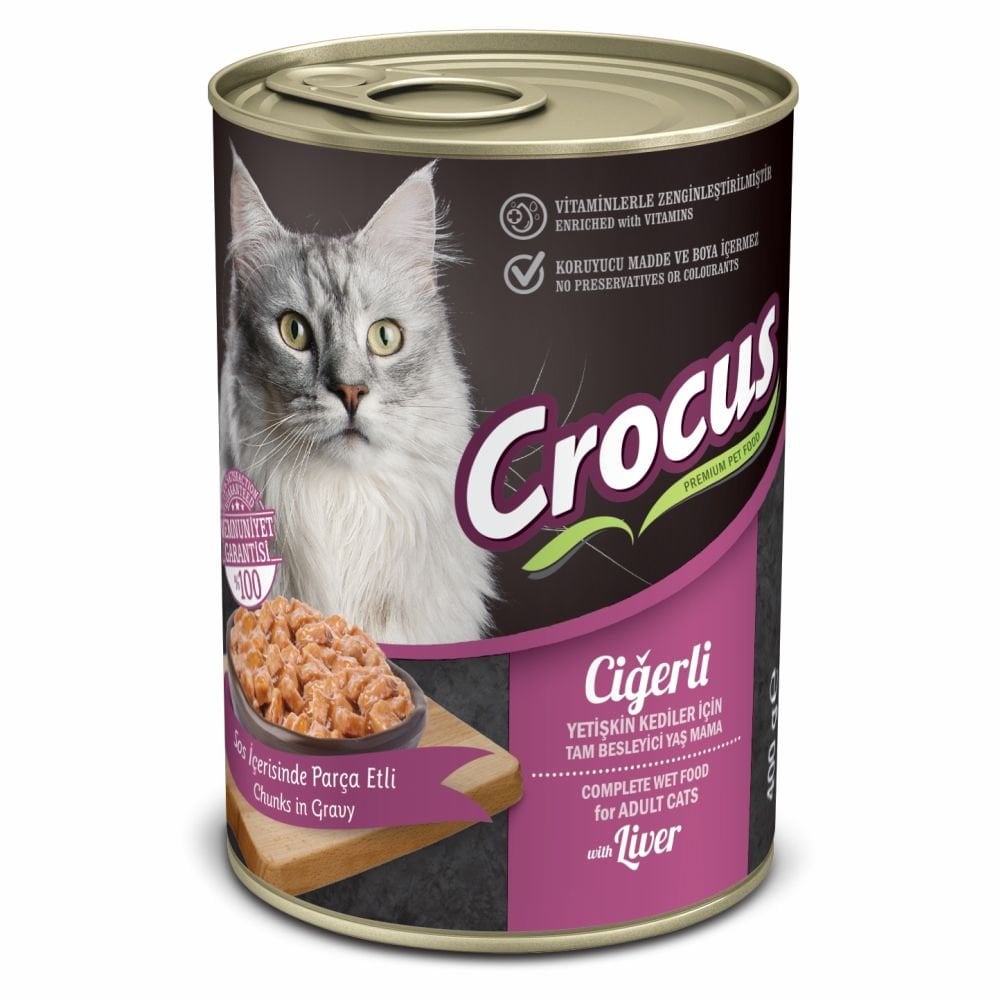 Crocus Yetişkin Kedi Ciğerli Yaş Mama 400 Gr