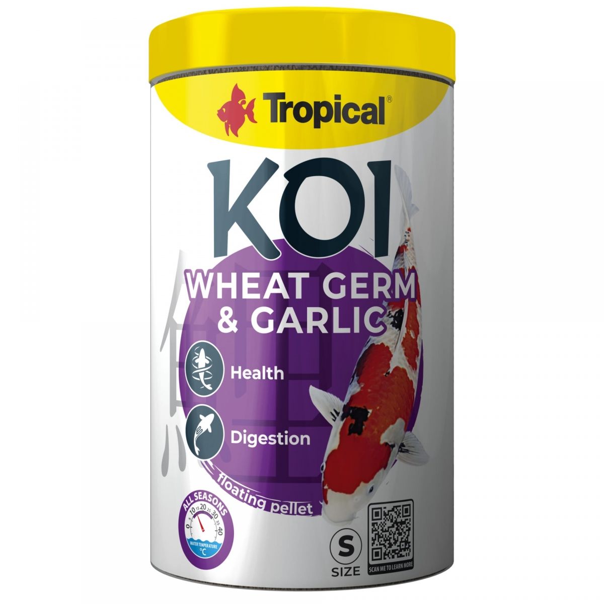 Tropical Koi Wheat Germ Garlic Pellet Size S 1000 ml