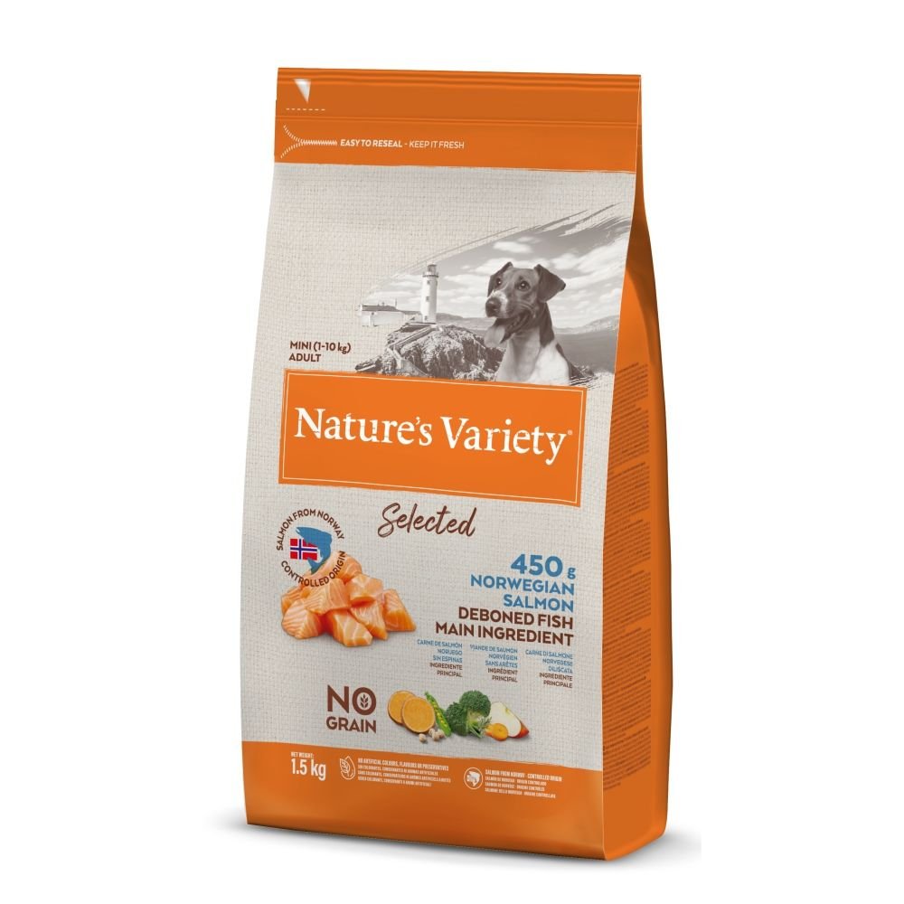 Nature's Variety Selected Somonlu Mini Yetişkin Tahılsız Köpek Maması 1.5 Kg