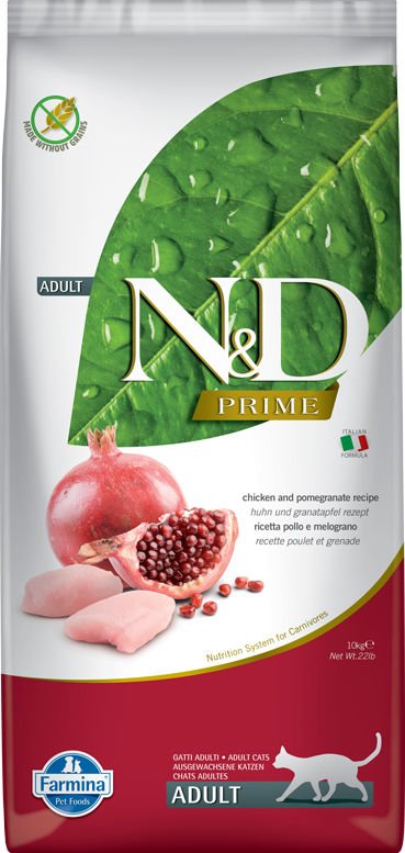 N&D Prime Tavuklu ve Narlı Tahılsız Yetişkin Kedi Maması 10 Kg