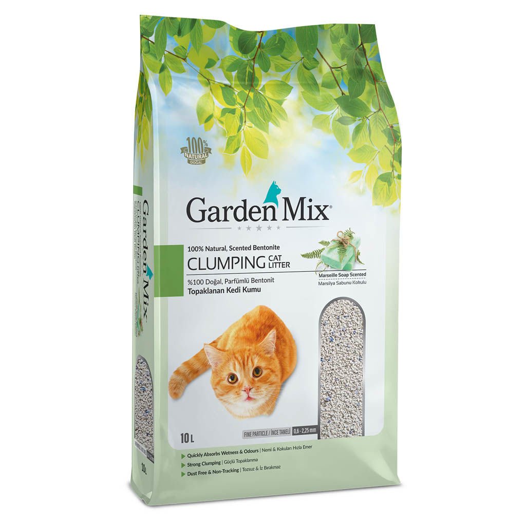 Gardenmix Bentonit Marsilya Sabunu İnce Kedi Kumu 10 Lt