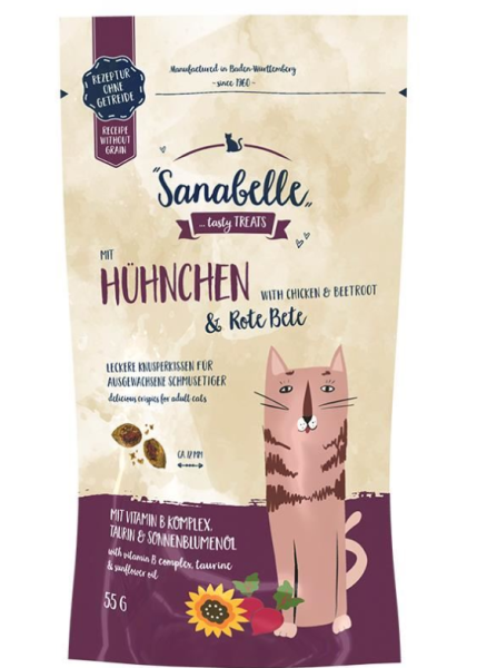 Sanabelle Tavuklu ve Pancarlı Yetişkin Kediler İçin Dolgu Atıştırmalık 55 gr