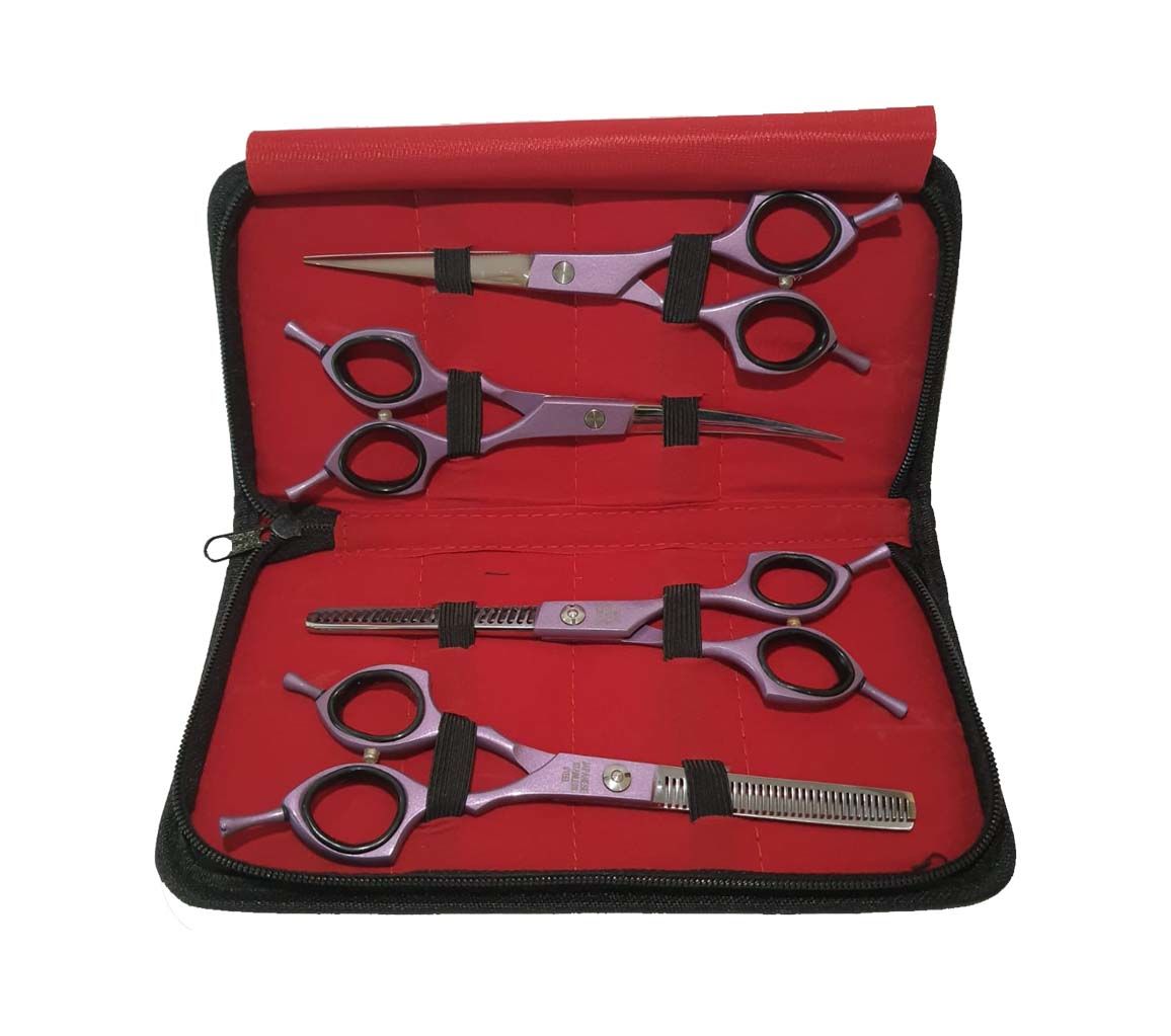 Sgroom 4 Lü Çantalı Makas Set 7'' Mor