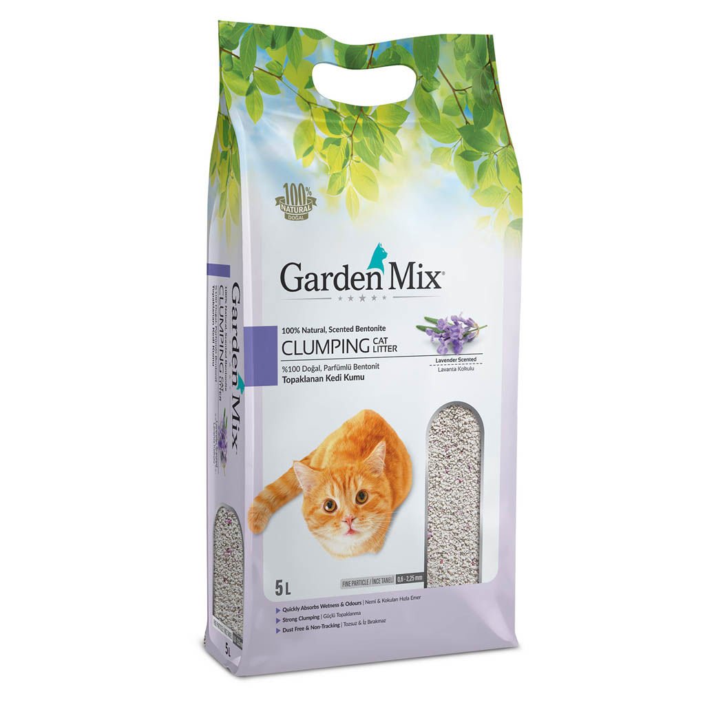 Gardenmix Bentonit Lavanta İnce Kedi Kumu 5 Lt