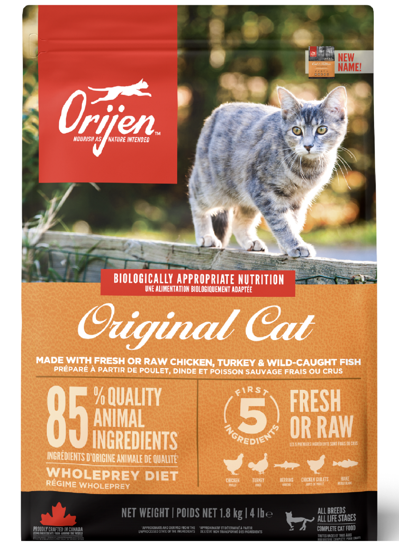 Orijen Original 1,8 Kg - Yavru ve Yetişkin Kedi Maması - Tüm ırk ve yaşam evreleri için