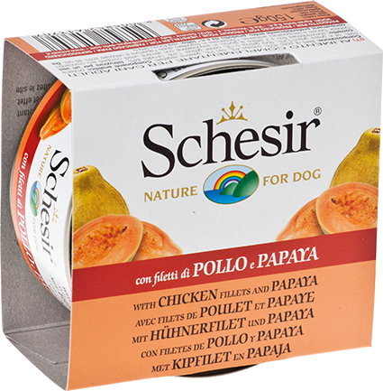 Schesir Fruit Tavuk ve Papayalı Köpek Konservesi 150 Gr