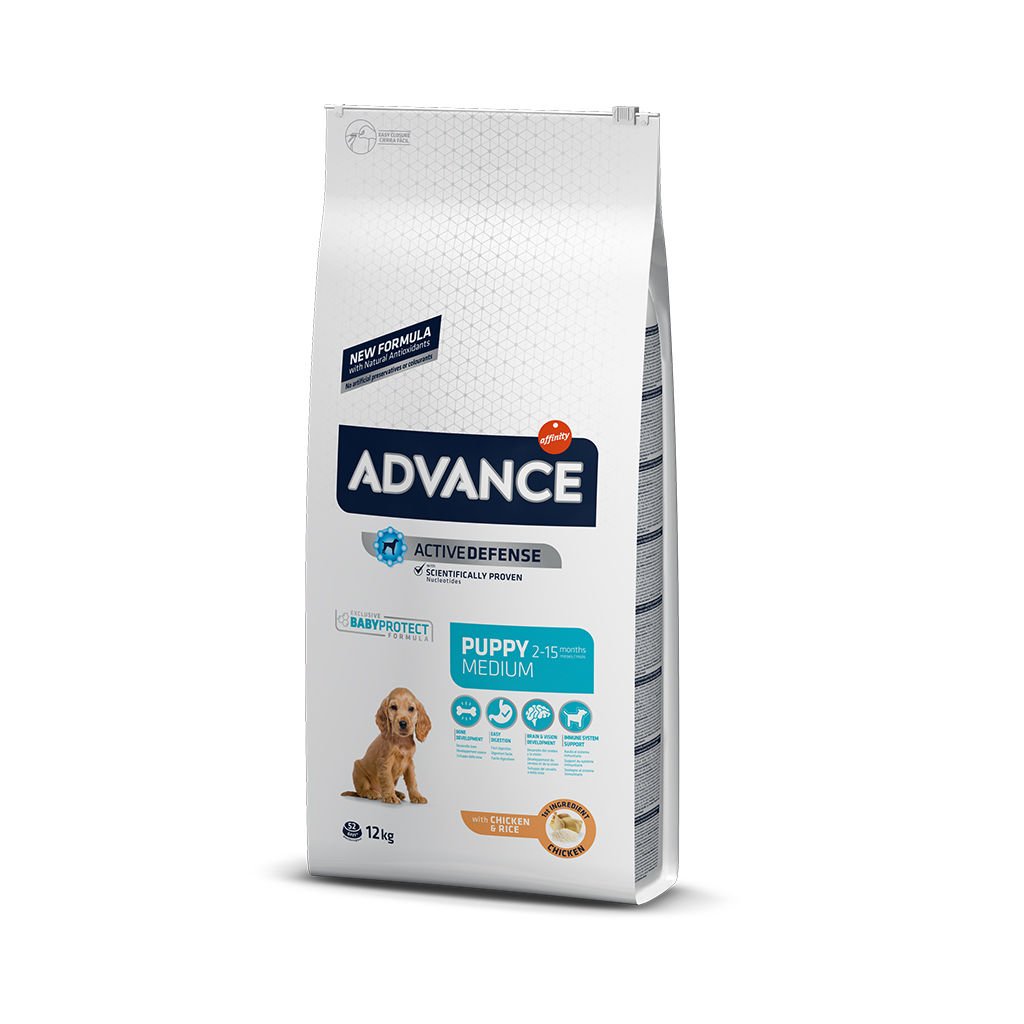 Advance Tavuklu ve Pirinçli Orta Irk Yavru Köpek Maması 12 Kg