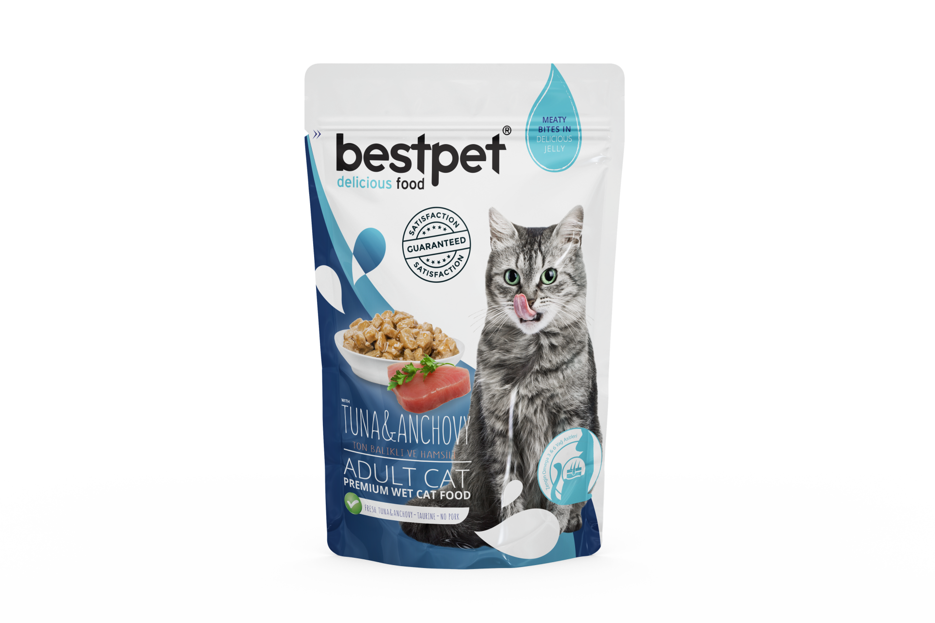 Bestpet Tuna And Sardines In Jelly Pouch Yaş Kedi Maması 85 gr