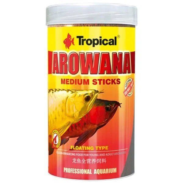 Tropical Cichlid Arowana Medium Sticks Balık Yem 250 ml