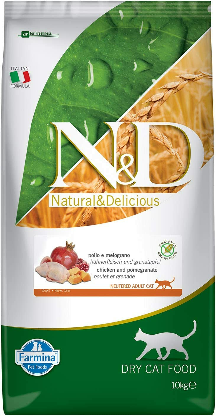 N&D Pumpkin Bıldırcın Etli Bal Kabaklı ve Narlı Tahılsız Kısırlaştırılmış Kedi Maması 10 Kg