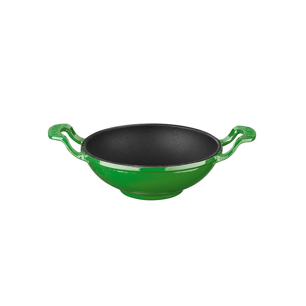 Lava Döküm Mini Wok Çap(Ø)16cm. Yekpare Kulplu - Yeşil